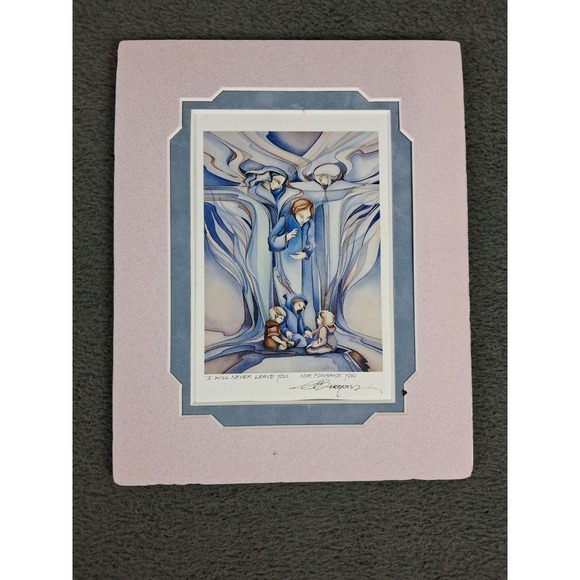 Jody Bergsma "I Will Never Leave You" Signed Matted Art Print 8X10 Children Art - Picture 2 of 11